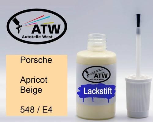 Porsche, Apricot Beige, 548 / E4: 20ml Lackstift, von ATW Autoteile West.